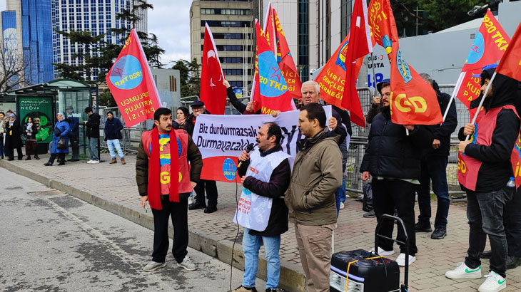 Emperyalist-siyonist barbarlığa karşı İsrail Konsolosluğu önündeydik